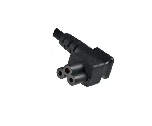 Netzkabel Europa CEE 7/7 90° auf C5 gewinkelt, 0,75mm², VDE, schwarz, Länge 1,80m